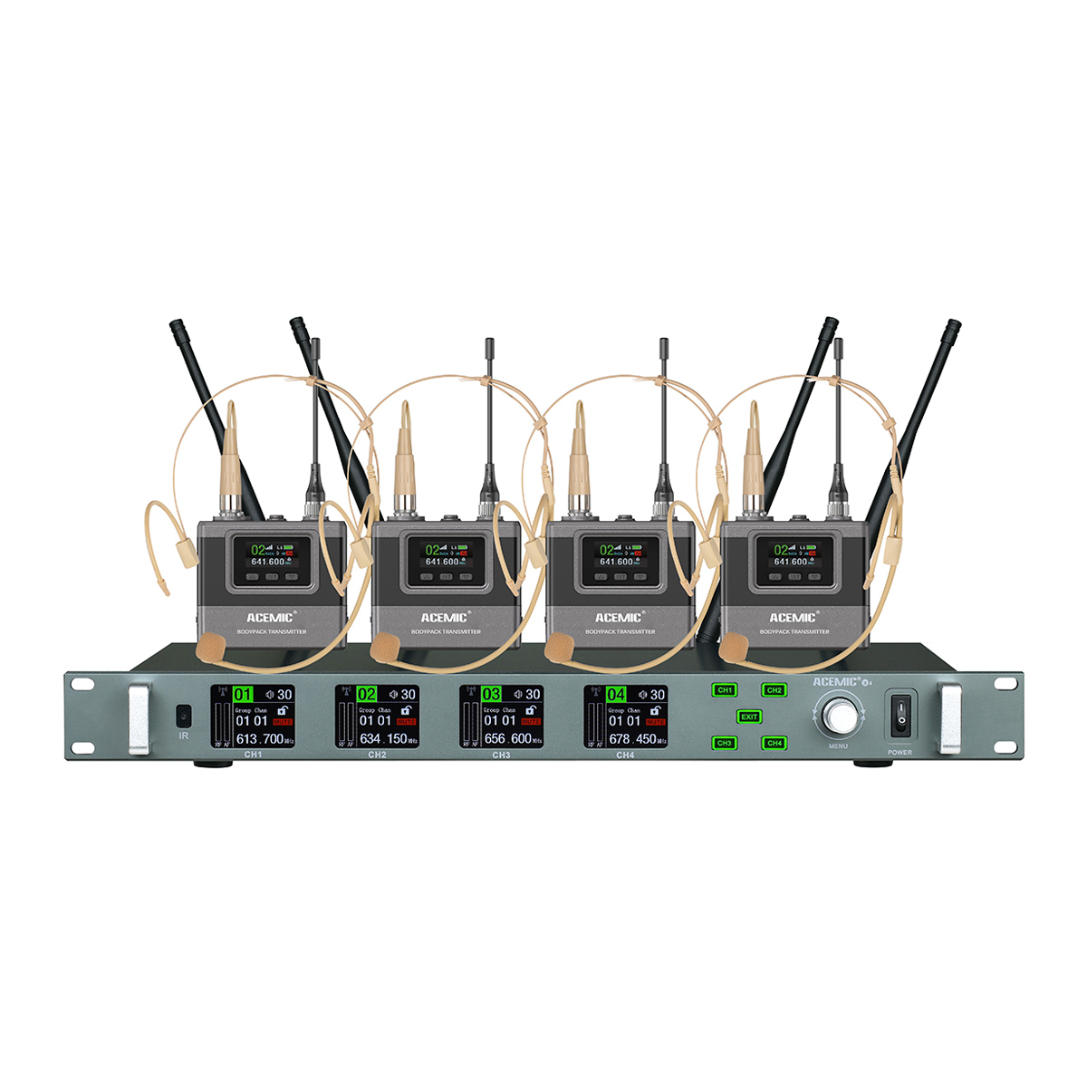 X4/BP-BH 4 Channel Wireless Headset Microphone System