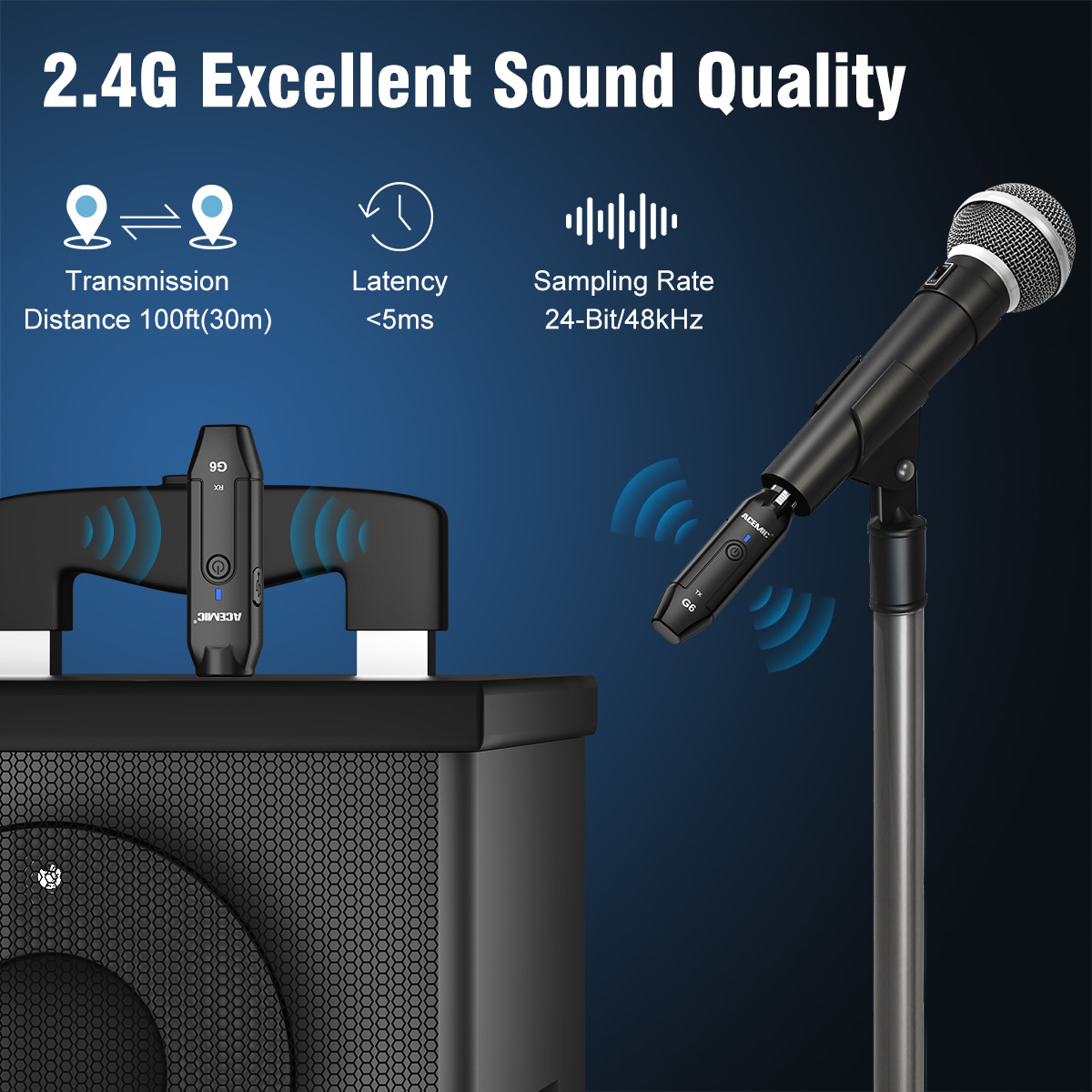 G6 2.4Ghz Wireless Microphone Adapter