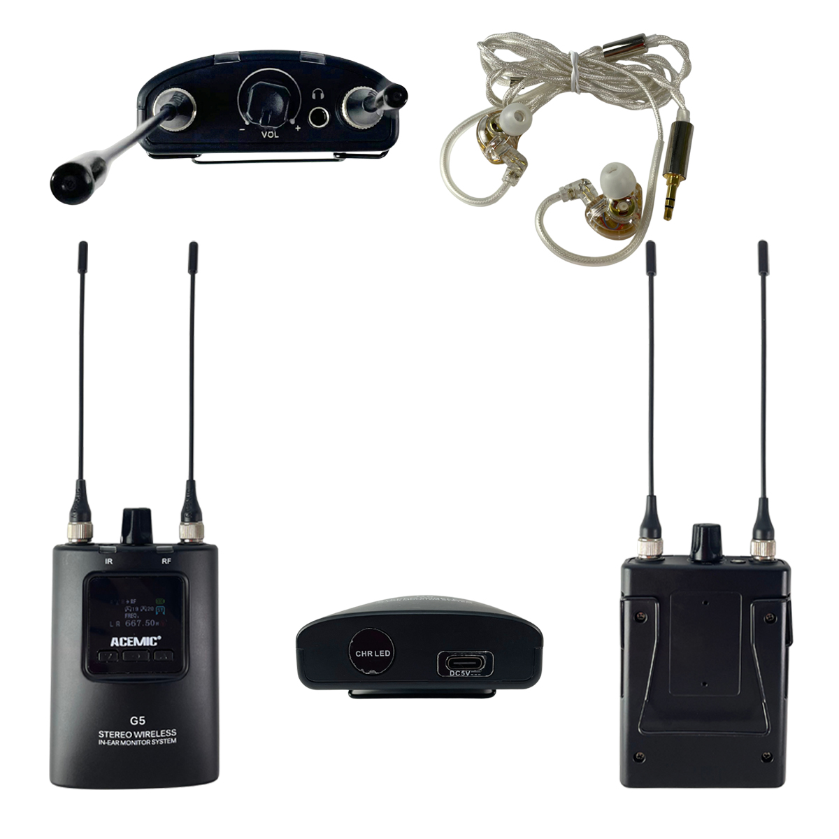 G5B Stereo Wireless In-Ear Monitor System for Singer