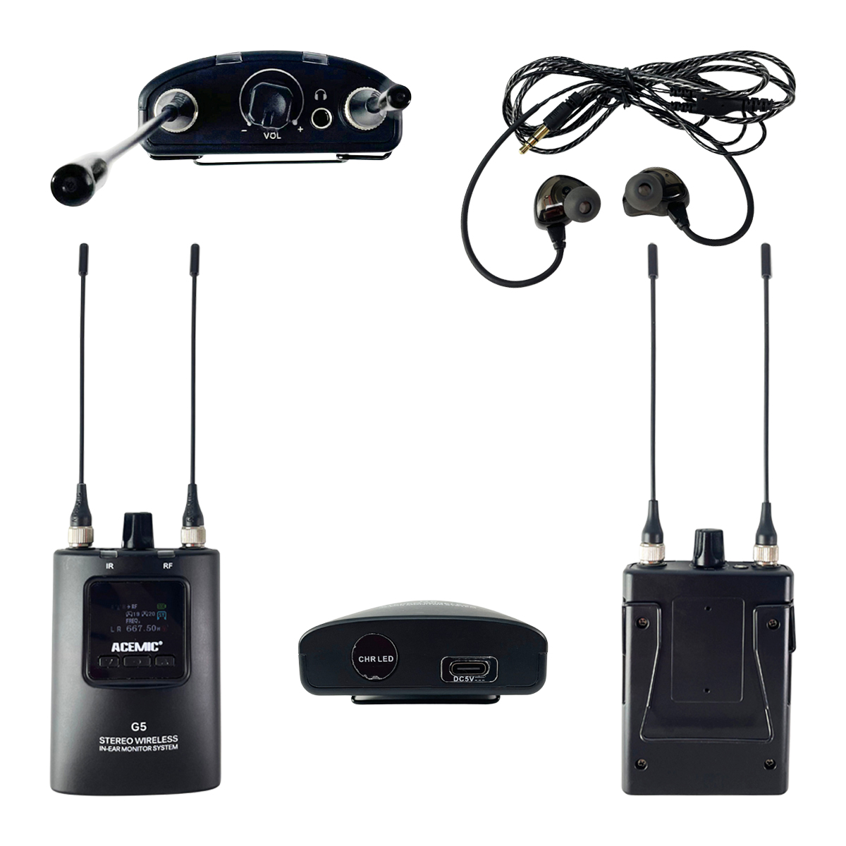 G5B Stereo Wireless In-Ear Monitor System for Singer