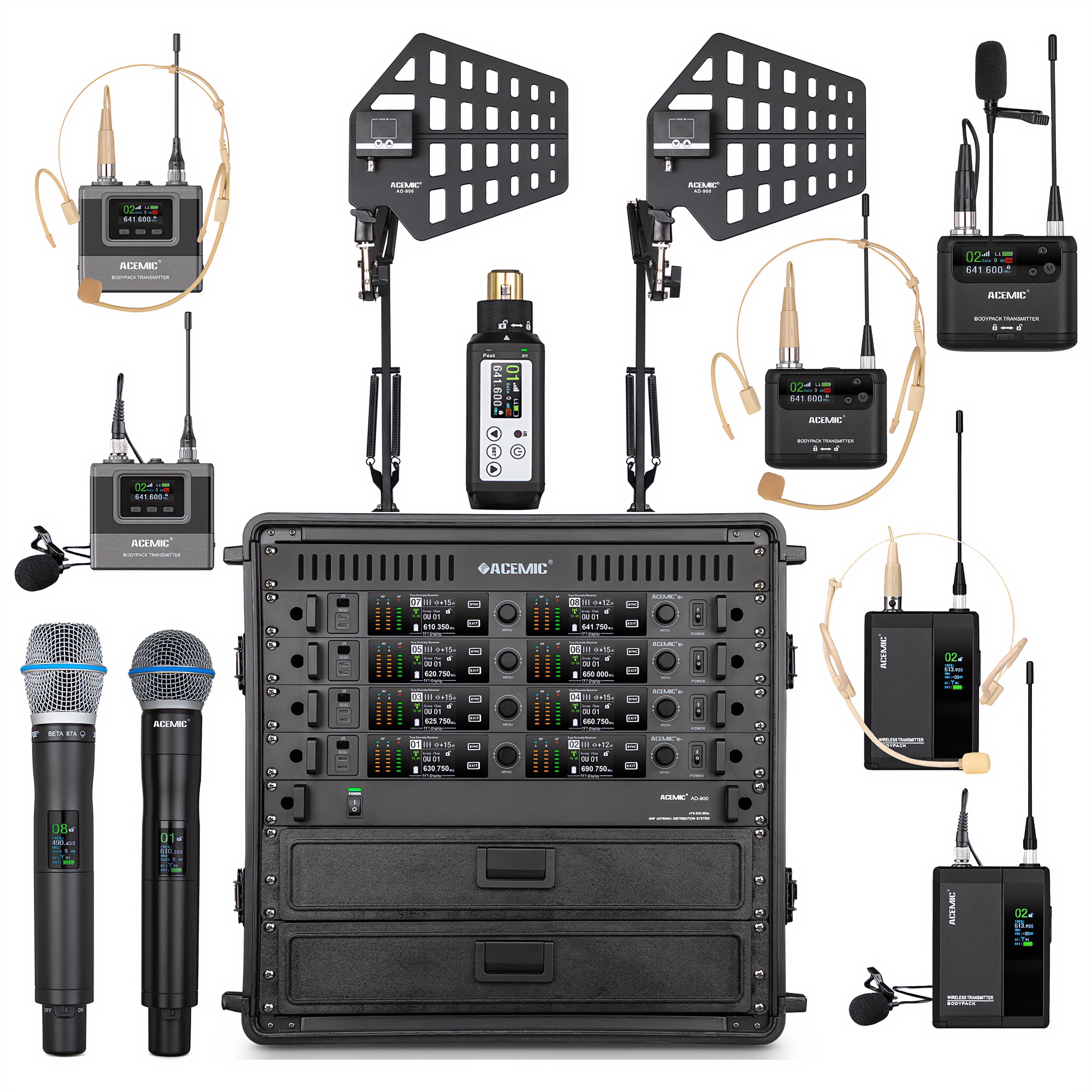 G4B Wireless Microphone System Combo Pack 8 Channel