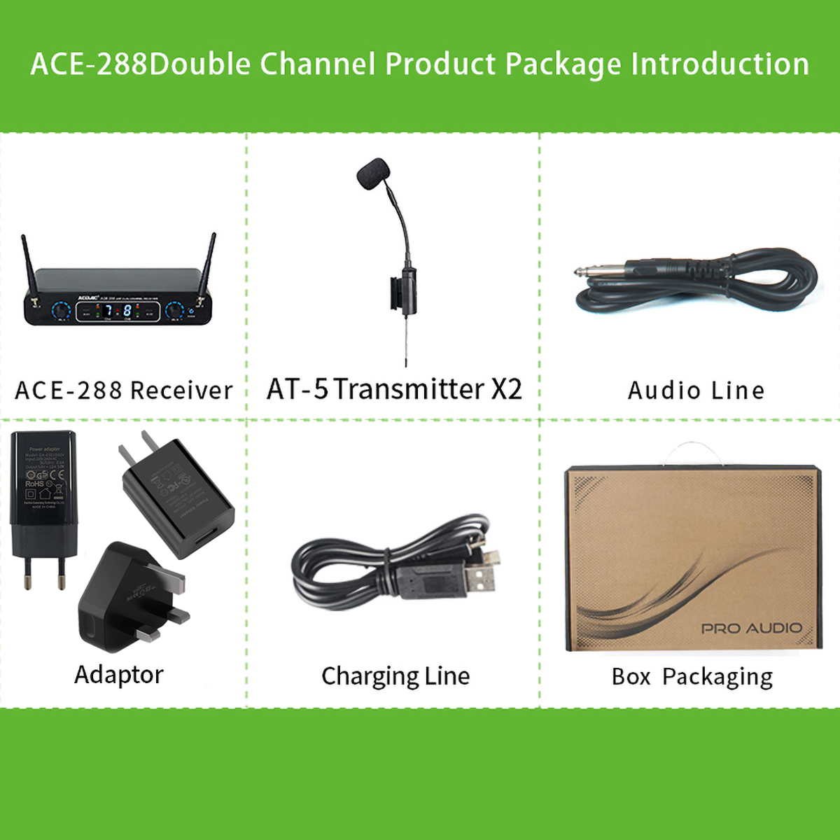 Accordion Microphone Wireless ACE-288/AT-5