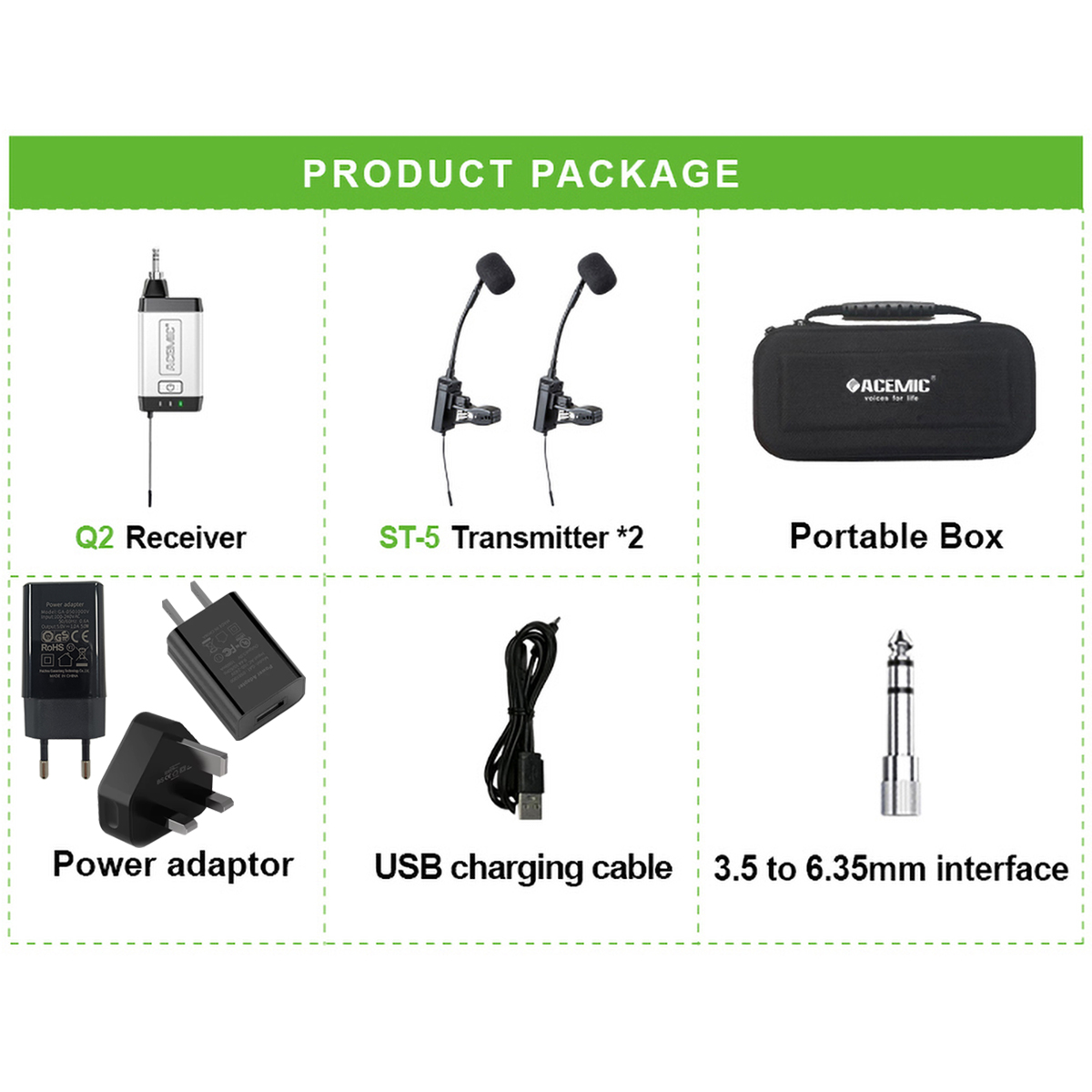 Wireless Saxophone Microphone Q2/ST-5
