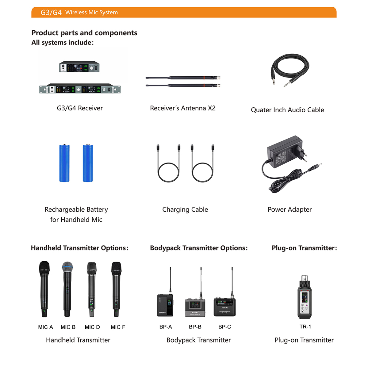 G4/BP-AL Wireless Lavalier Microphone for Stage