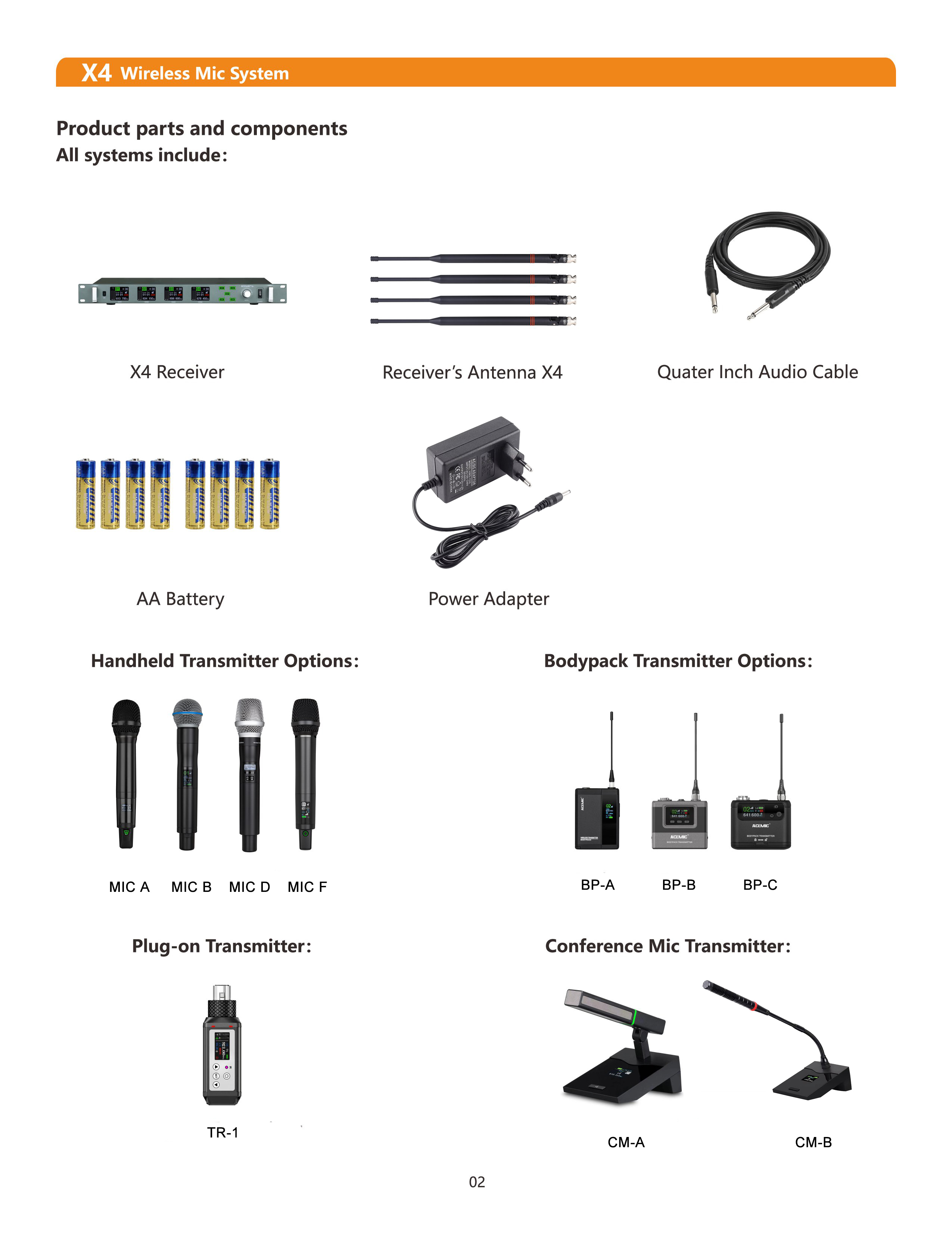 4 Wireless Microphone System X4