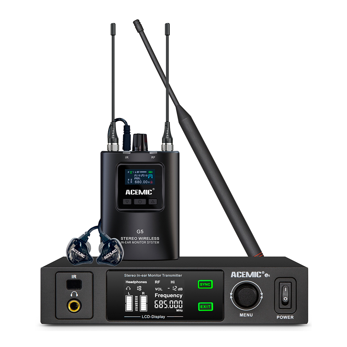G5B Wireless In-Ear Monitor System Combo Pack 4 Channel