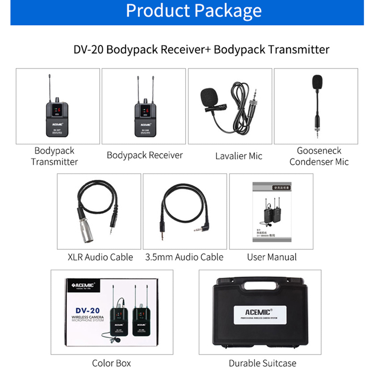 DSLR Camera Wireless Microphone DV-20
