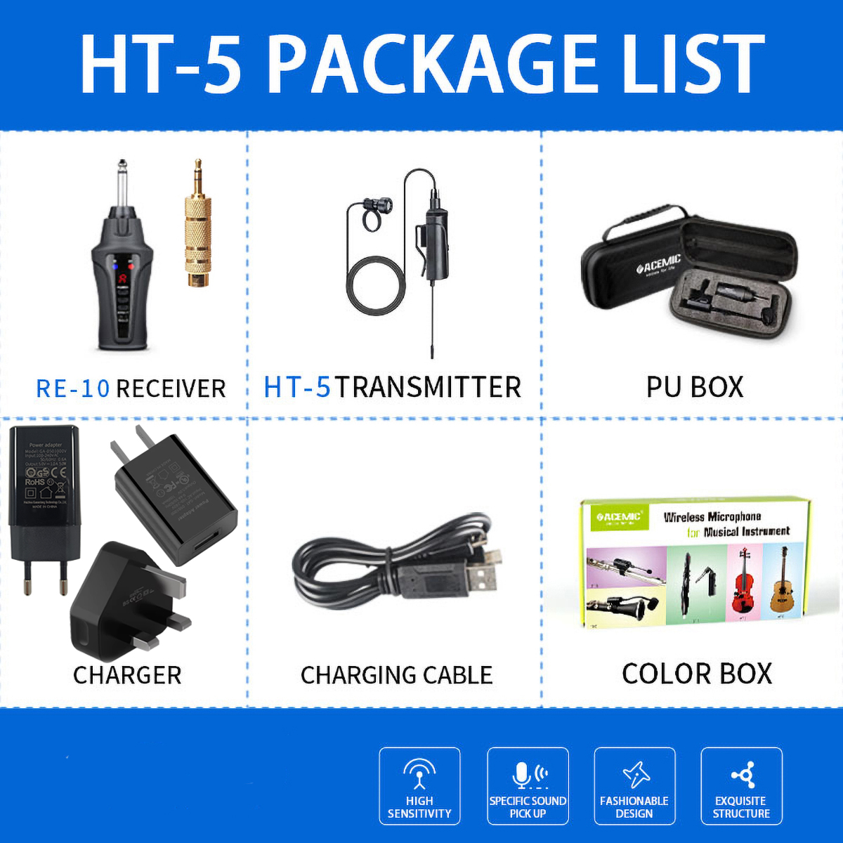 Wireless Harmonica Microphone HT-5