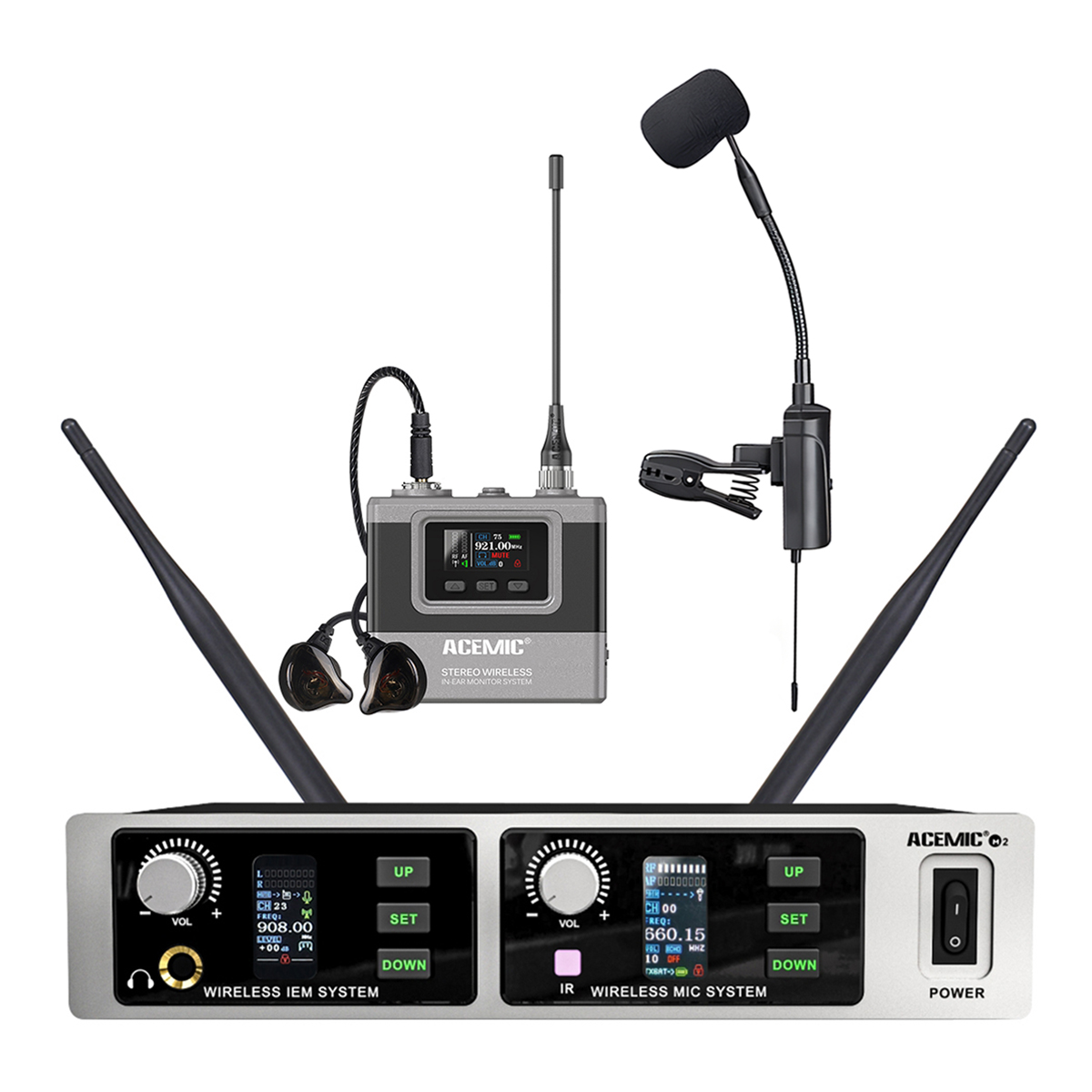 M2 All-in-One Wireless Microphone & In-Ear Monitor System