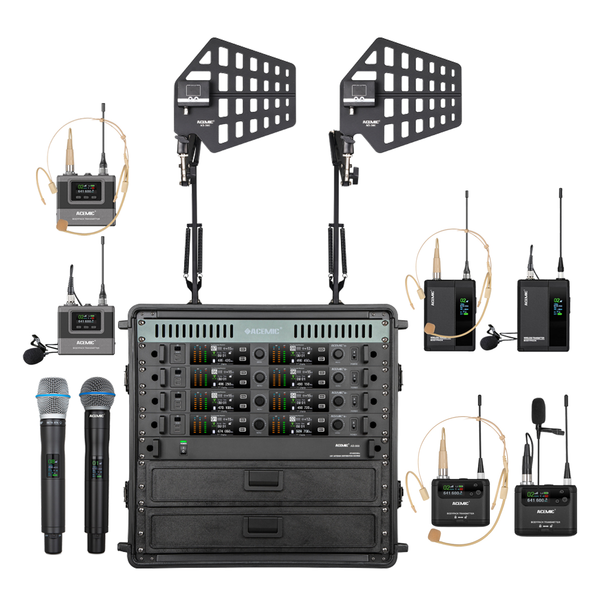 G4B Wireless Microphone System Combo Pack 8 Channel